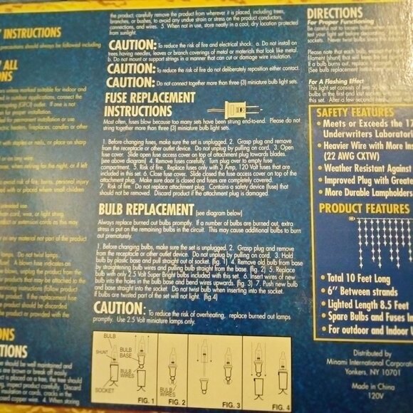 Icicle String Lights 100  White Wire Clear Bulbs Outdoor Indoor 10 Ft - Picture 9 of 10